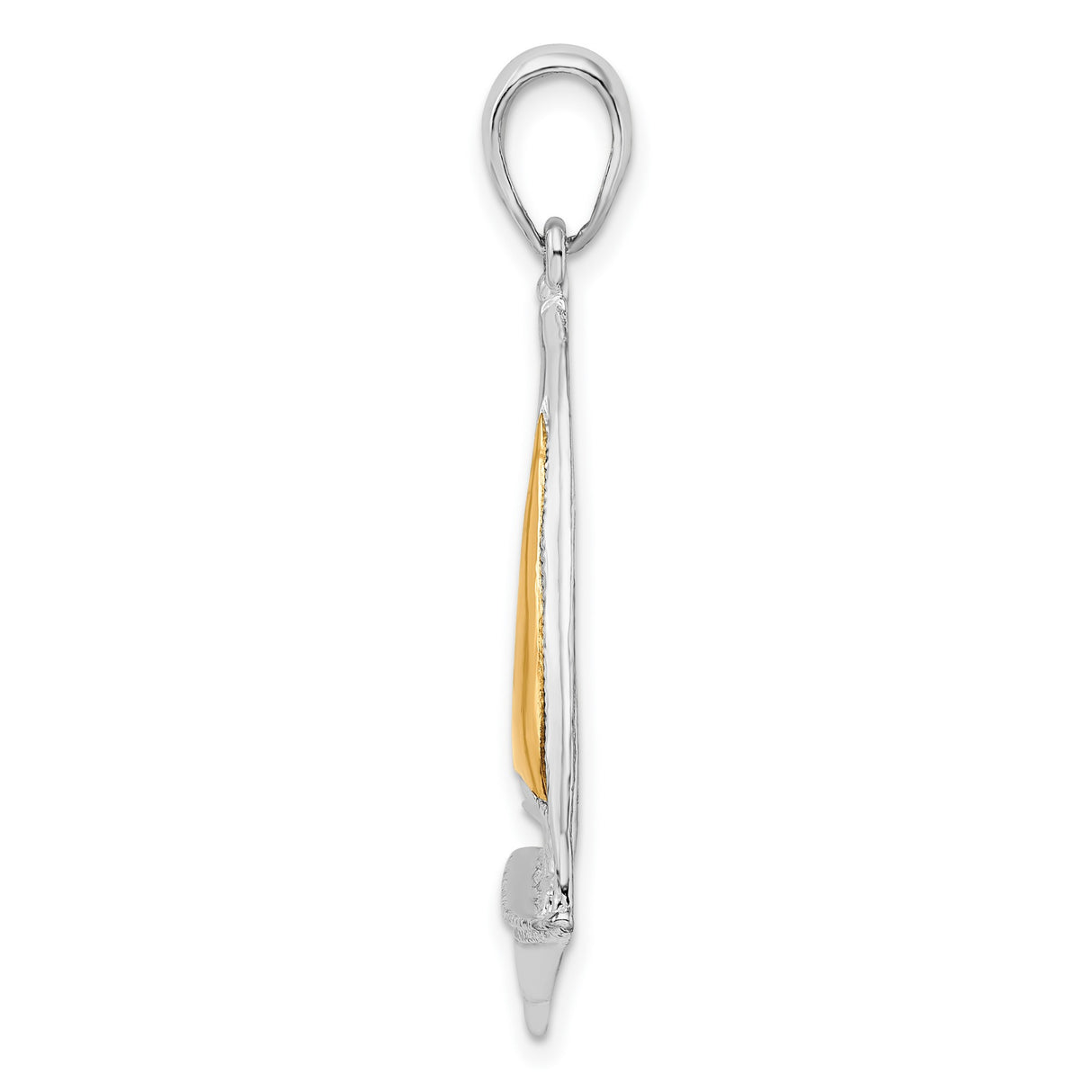 Polished Sailboat with Sail Charm Pendant in Real 925 Sterling Silver