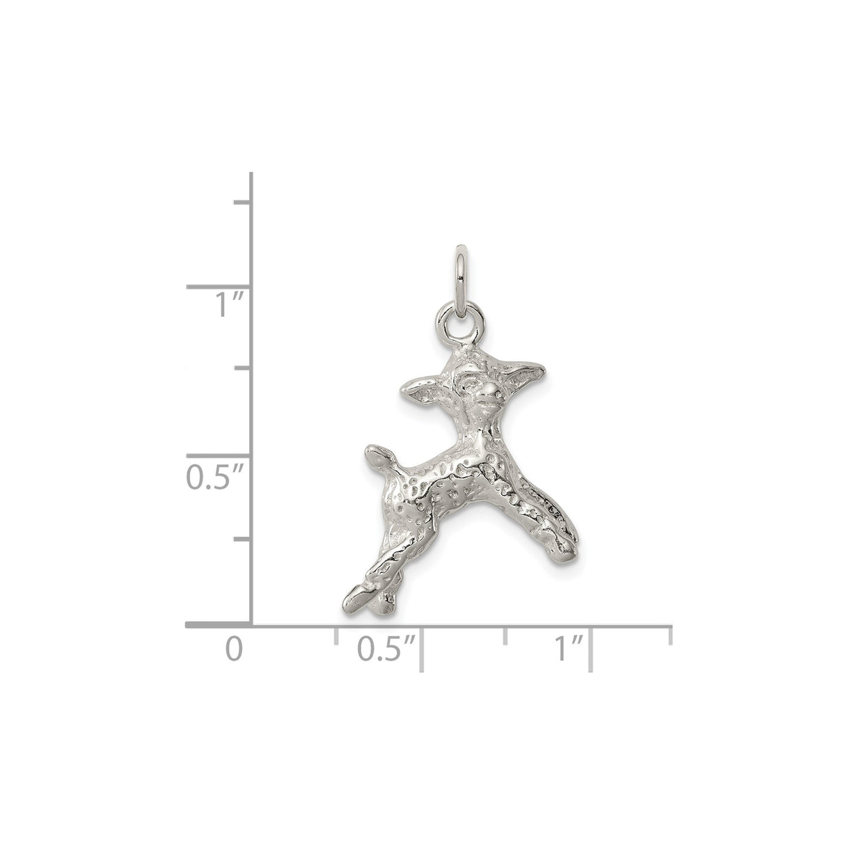 Sterling Silver Deer Pendant, Leaping Fawn Wildlife Charm with Nature Design for Women