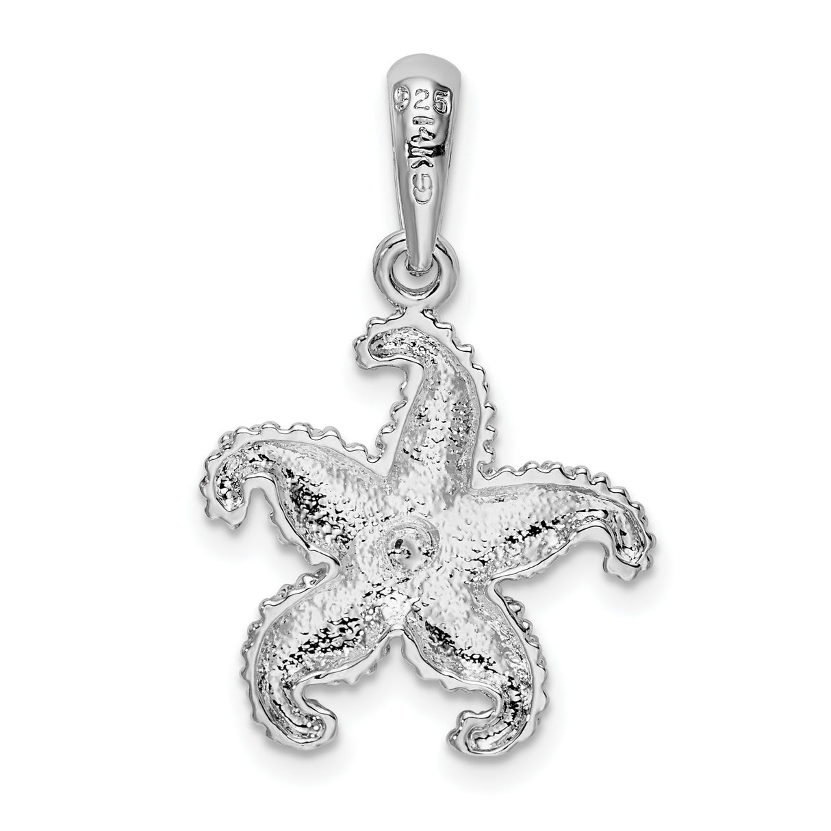 Sterling Silver Starfish Pendant with 14k Gold Accent, Nautical Ocean Charm for Women