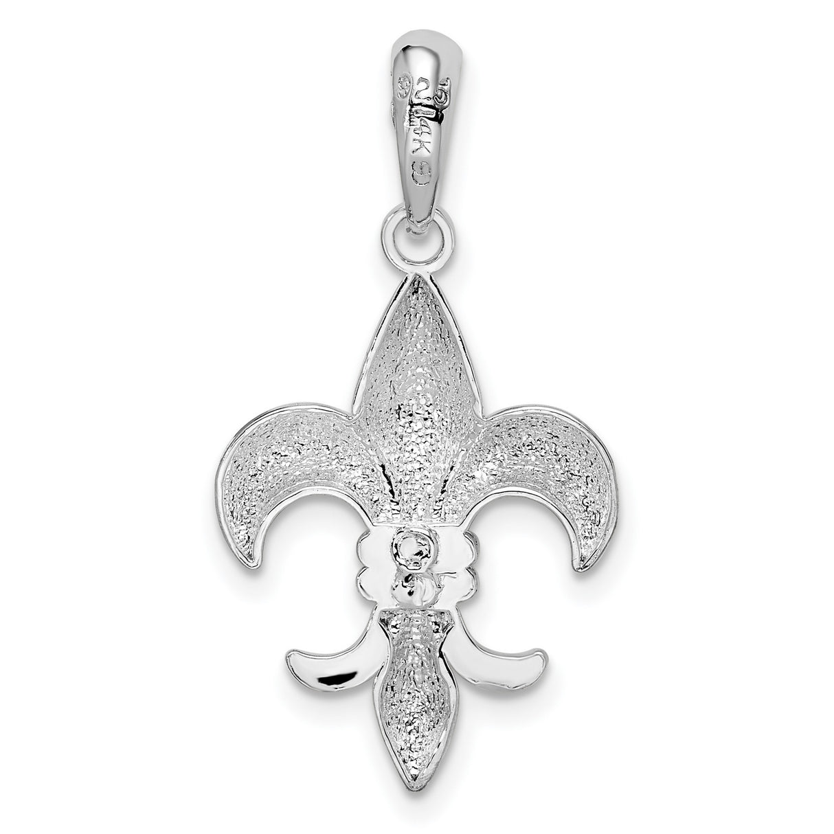 Sterling Silver Pendant, Two-Tone Fleur-de-Lis Cross, Christian Symbol, French Heritage Design