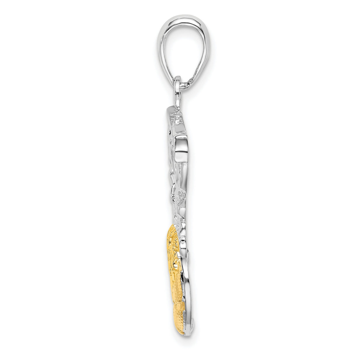 Sterling Silver Basketball Pendant with 14k Gold Two Tone Design, Sports Charm for Athletes and Fans