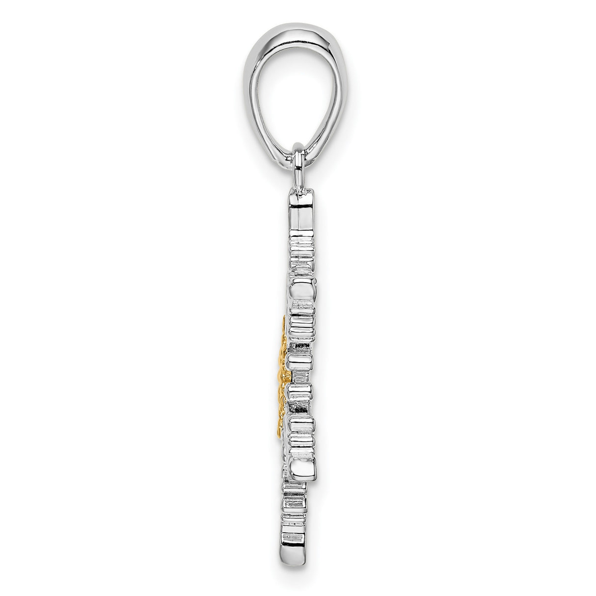 Sterling Silver and 14k Gold Snowflake Pendant, Nature Inspired Winter Theme Jewelry for Women