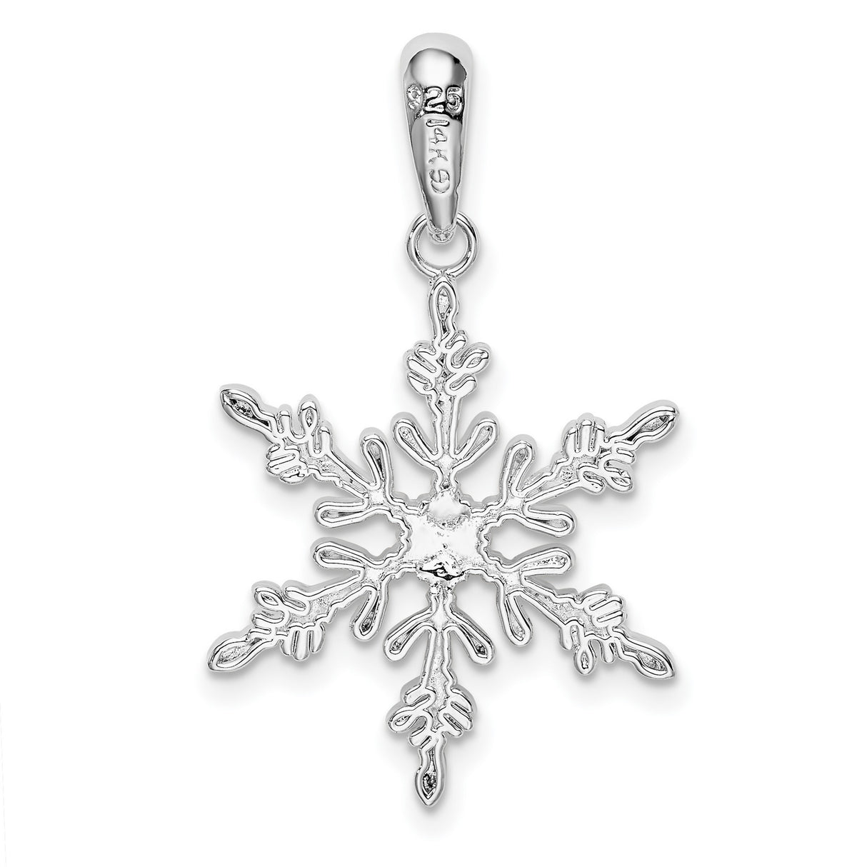 Sterling Silver and 14k Gold Snowflake Pendant, Nature Inspired Winter Theme Jewelry for Women