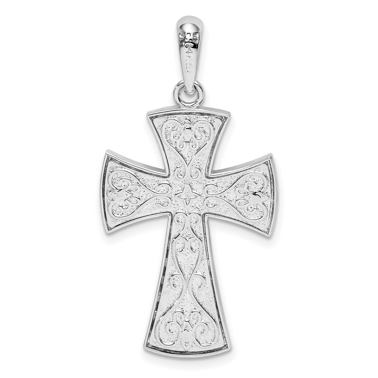 Sterling Silver Cross Pendant with Dual Tone Gold Finish and Filigree Design for Men and Women