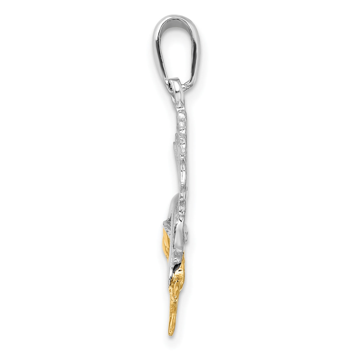 Sterling Silver Sailfish Pendant, Two-Tone Nautical Design, Marine Life Theme