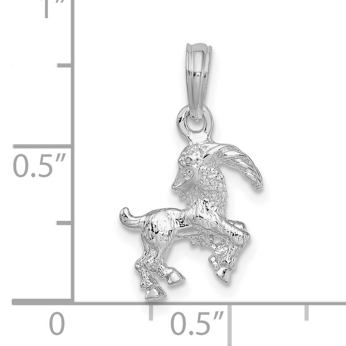 Sterling Silver Goat Pendant with Detailed Standing Goat Design, Zodiac Capricorn Charm
