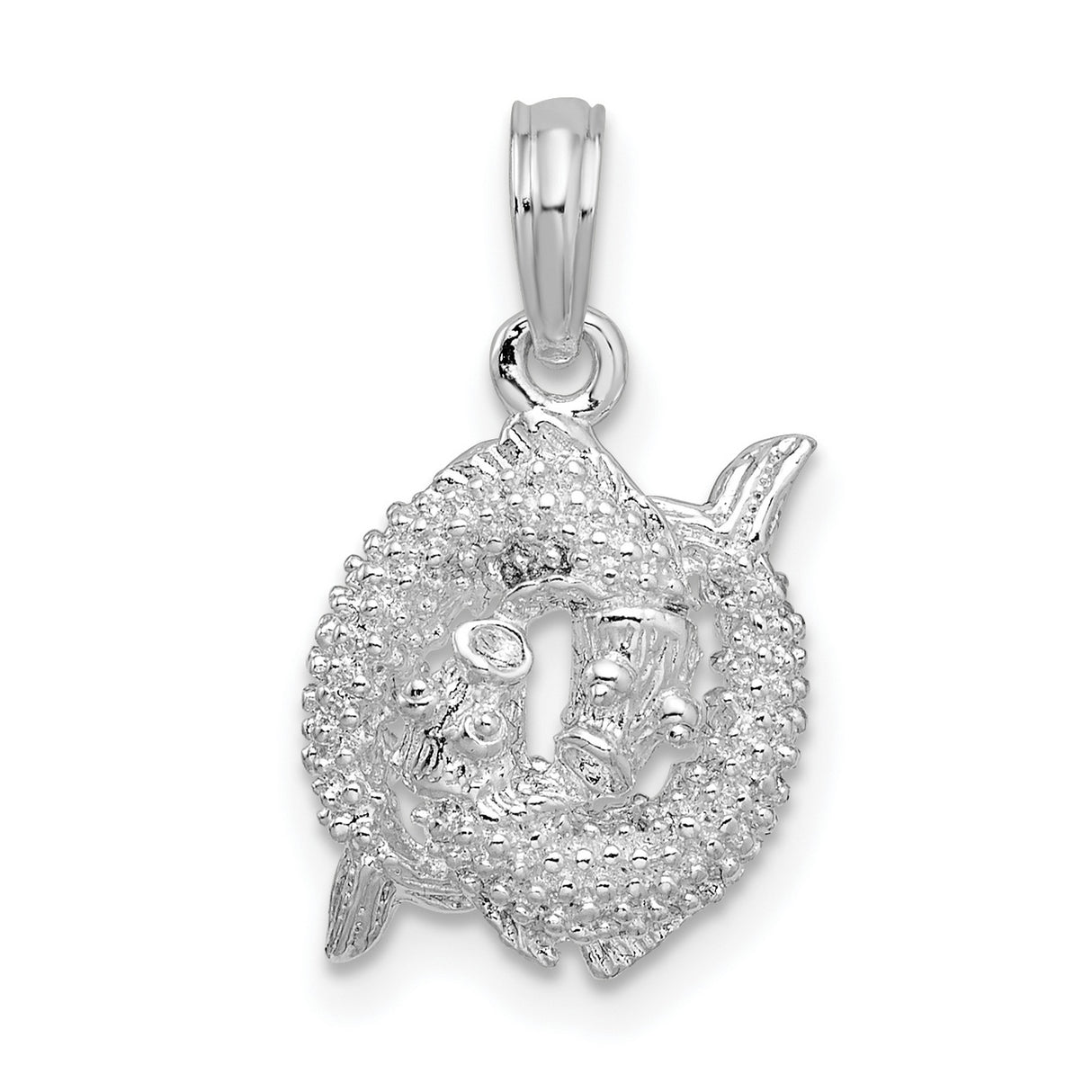 Sterling Silver Scuba Diver Pendant with Fish and Coral Reef, Nautical Ocean Life Theme