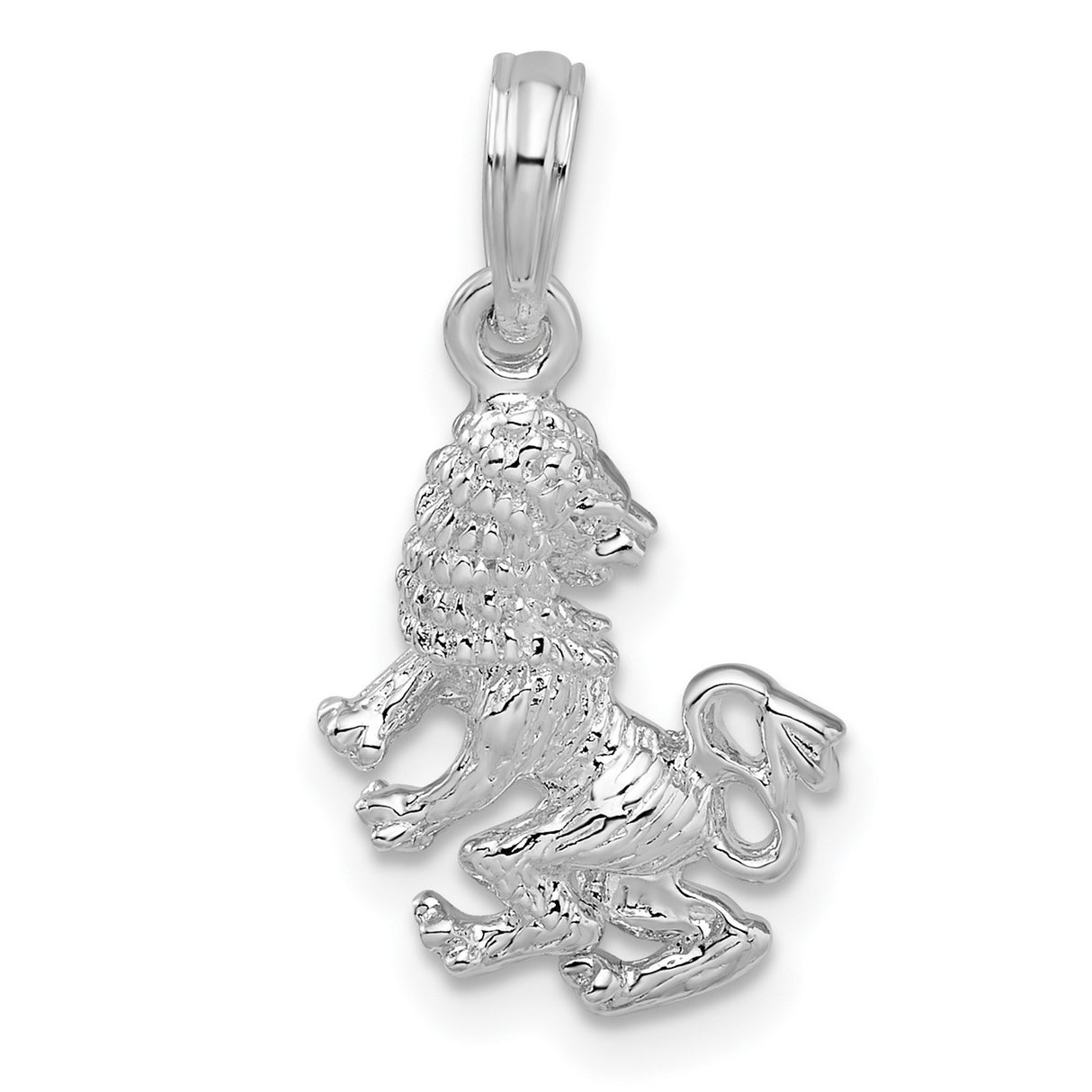 Sterling Silver Lion Pendant with Raised Heraldic Design, Medieval Royal Crest Style for Men