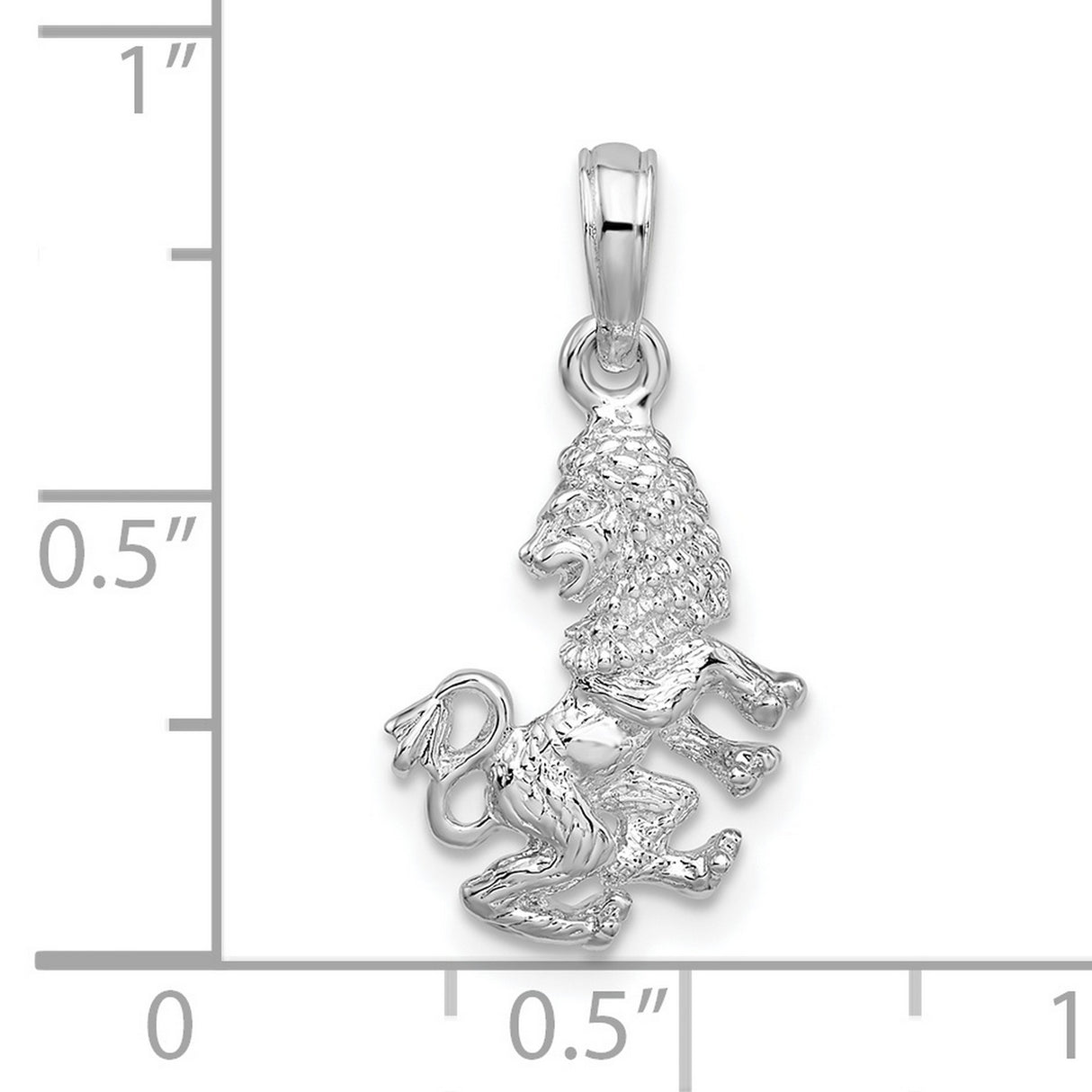 Sterling Silver Lion Pendant with Raised Heraldic Design, Medieval Royal Crest Style for Men