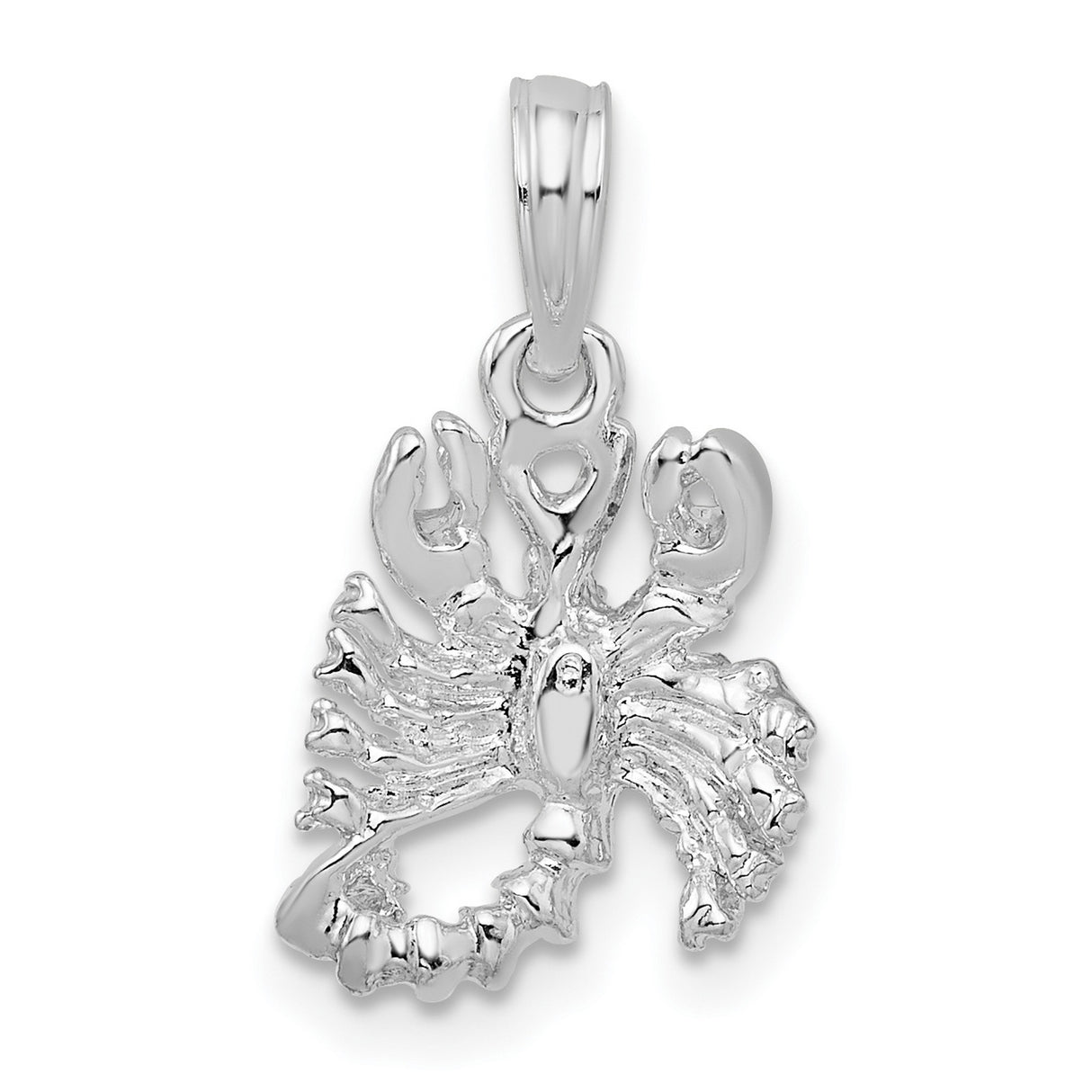 Sterling Silver Lobster Pendant with Detailed Crustacean Design, Nautical Cancer Zodiac Charm