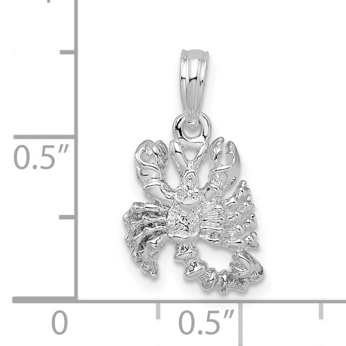 Sterling Silver Lobster Pendant with Detailed Crustacean Design, Nautical Cancer Zodiac Charm