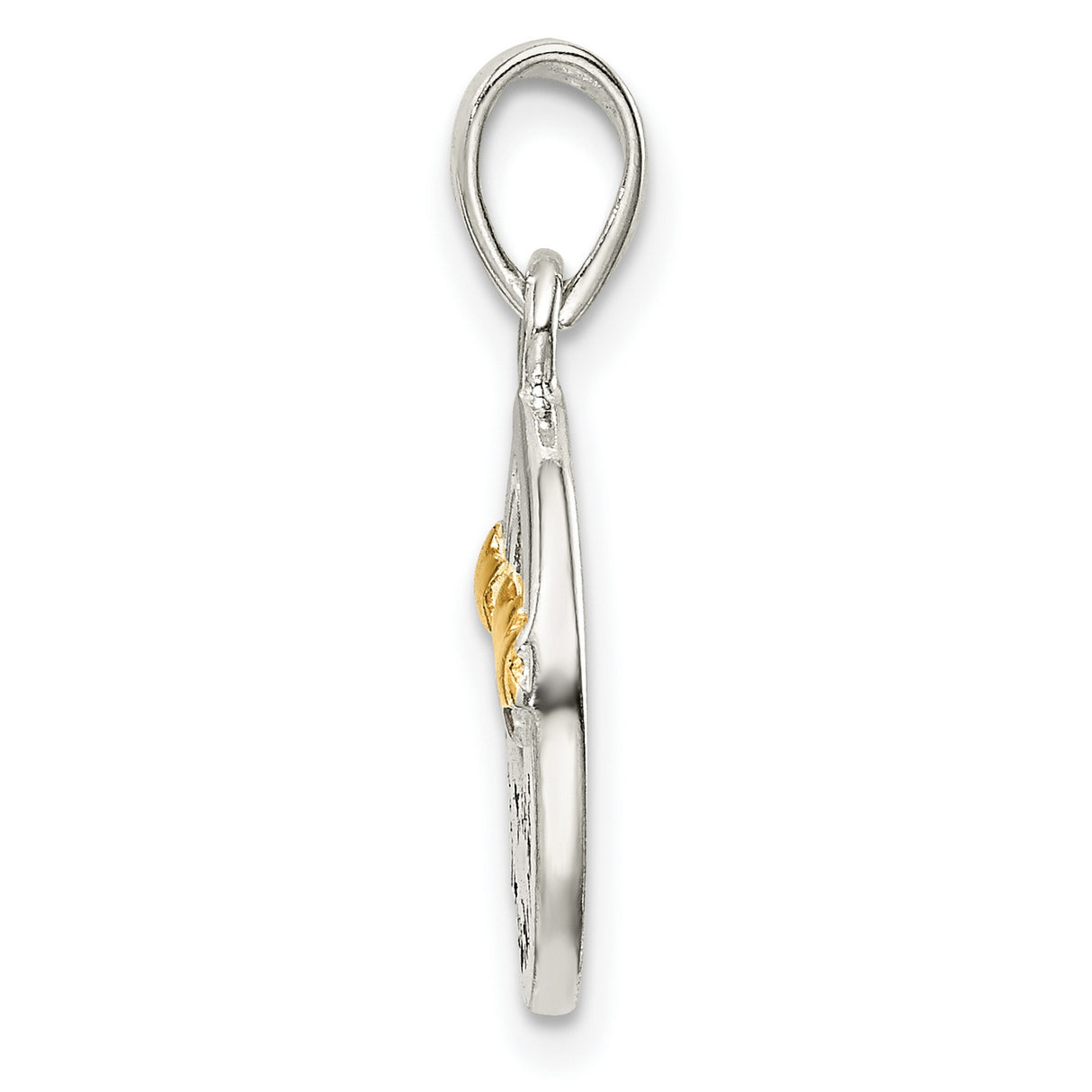 Sterling Silver Moon Pendant with Gold-Tone Stars and I Love You to the Moon and Back Message