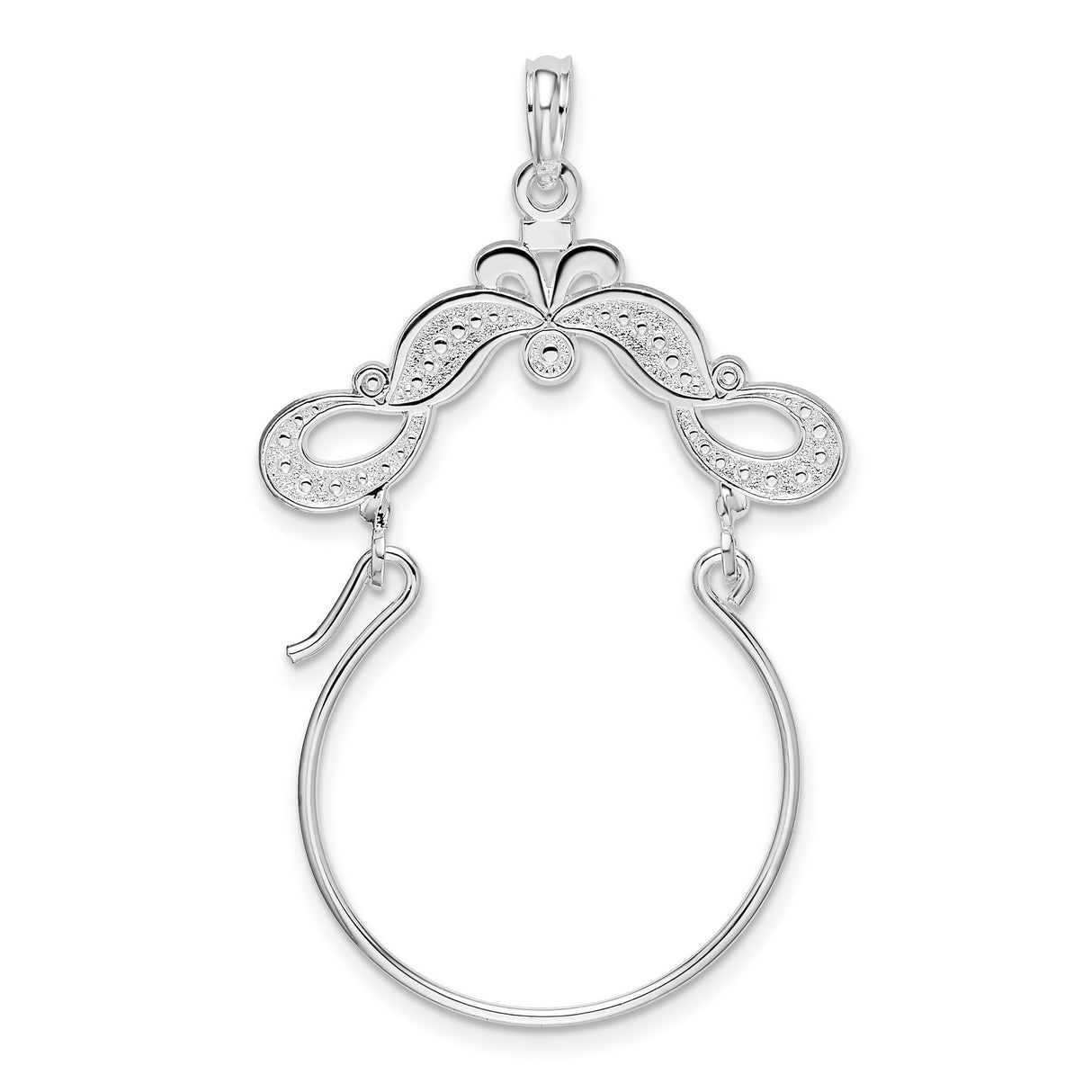 Sterling Silver Pendant with Floral Scroll Design, Traditional Mexican Folk Style for Women