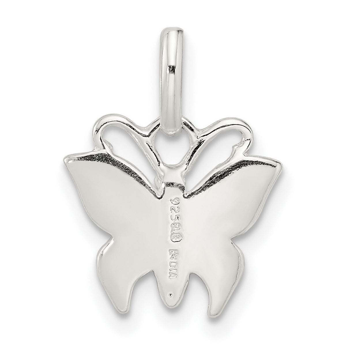 Sterling Silver Butterfly Pendant with Blue Green Enamel, Nature Inspired Jewelry