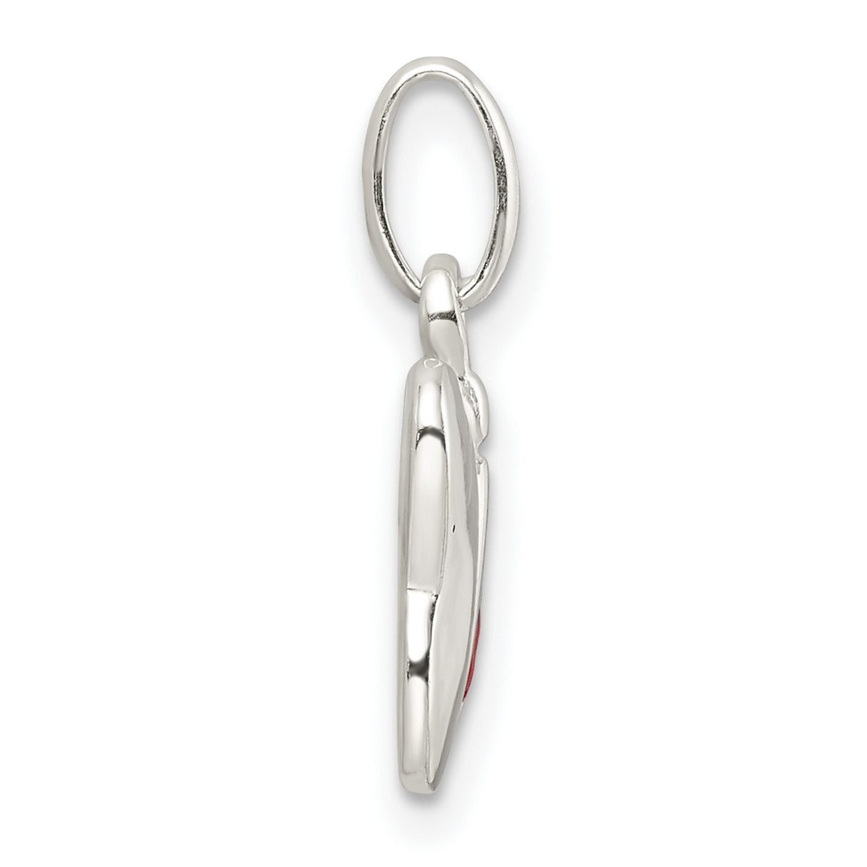 Sterling Silver Butterfly Pendant with Red and Black Ladybug Accent, Nature-Inspired Charm