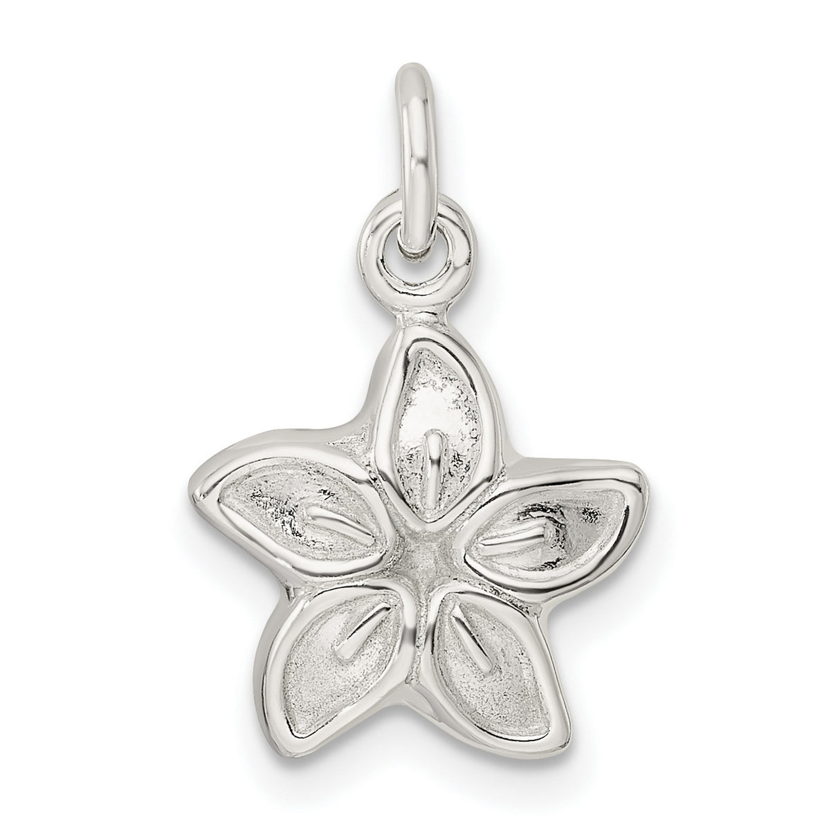 Sterling Silver Flower Pendant with Five Petal Design, Nature-Inspired Botanical Charm for Women
