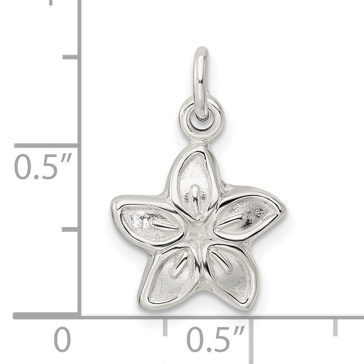 Sterling Silver Flower Pendant with Five Petal Design, Nature-Inspired Botanical Charm for Women