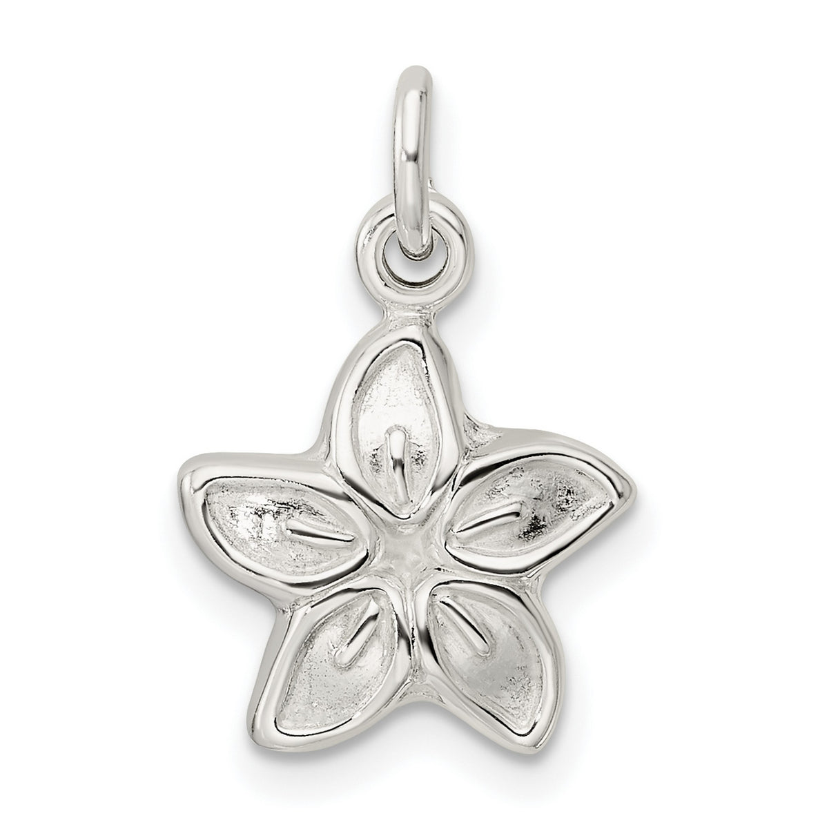 Sterling Silver Flower Pendant with Five Petal Design, Nature-Inspired Botanical Charm for Women