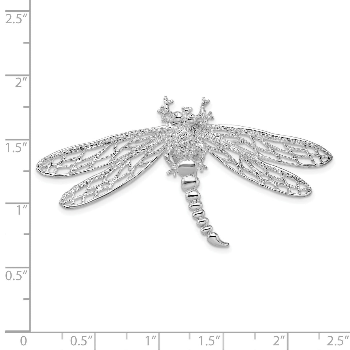 Sterling Silver Dragonfly Brooch with Filigree Wings and Pavé Detailing for Women
