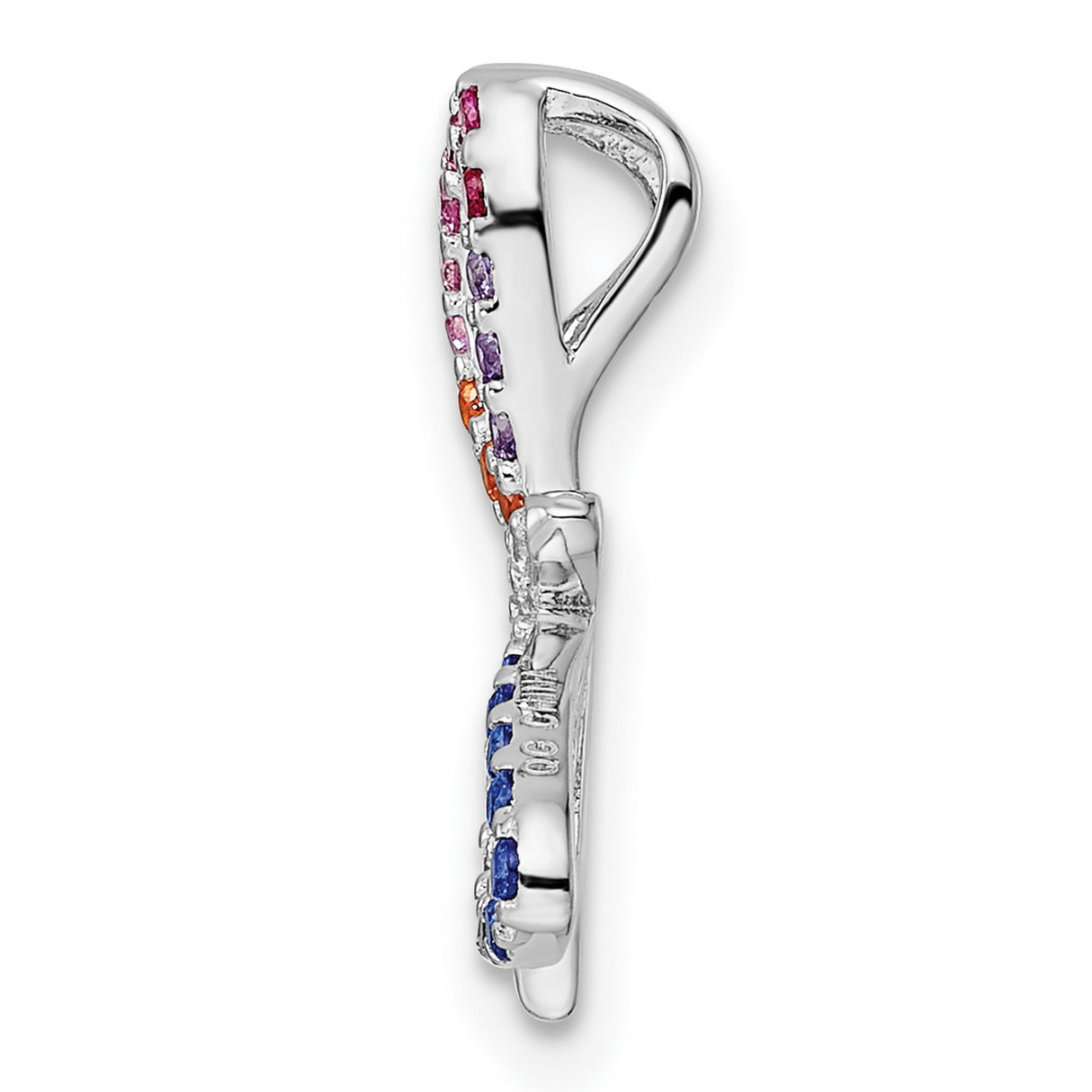 Sterling Silver Butterfly Pendant with Multicolored Cubic Zirconia, Nature-Inspired Design for Women