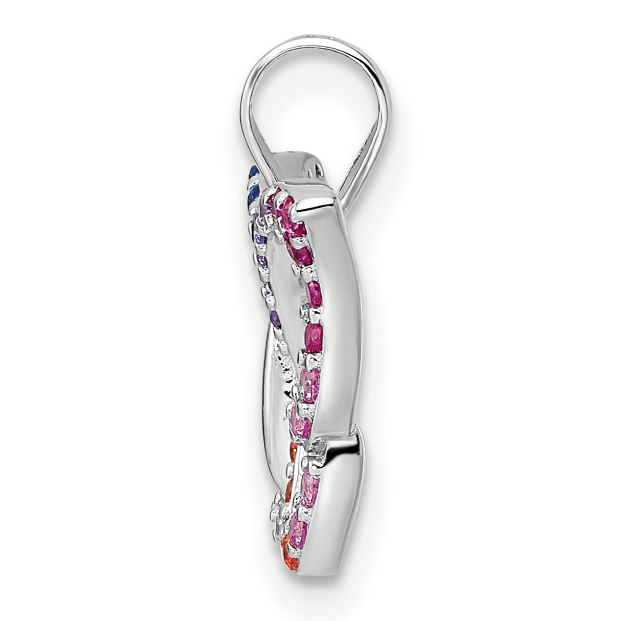 Sterling Silver Butterfly Pendant with Multicolor Cubic Zirconia, Nature-Inspired Charm for Women