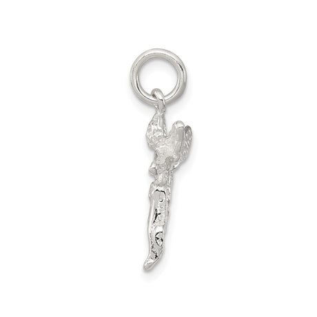 Sterling Silver Fairy Pendant with Detailed Winged Figure, Whimsical Fantasy Jewelry