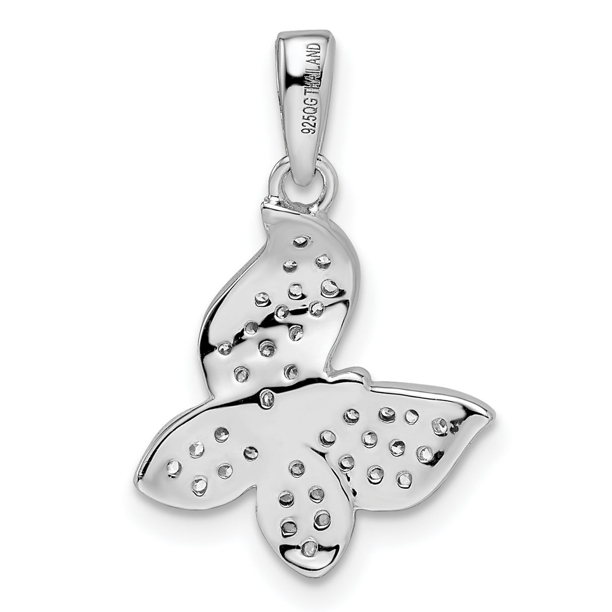 Sterling Silver Butterfly Pendant with Cubic Zirconia, Symbol of Transformation and Hope