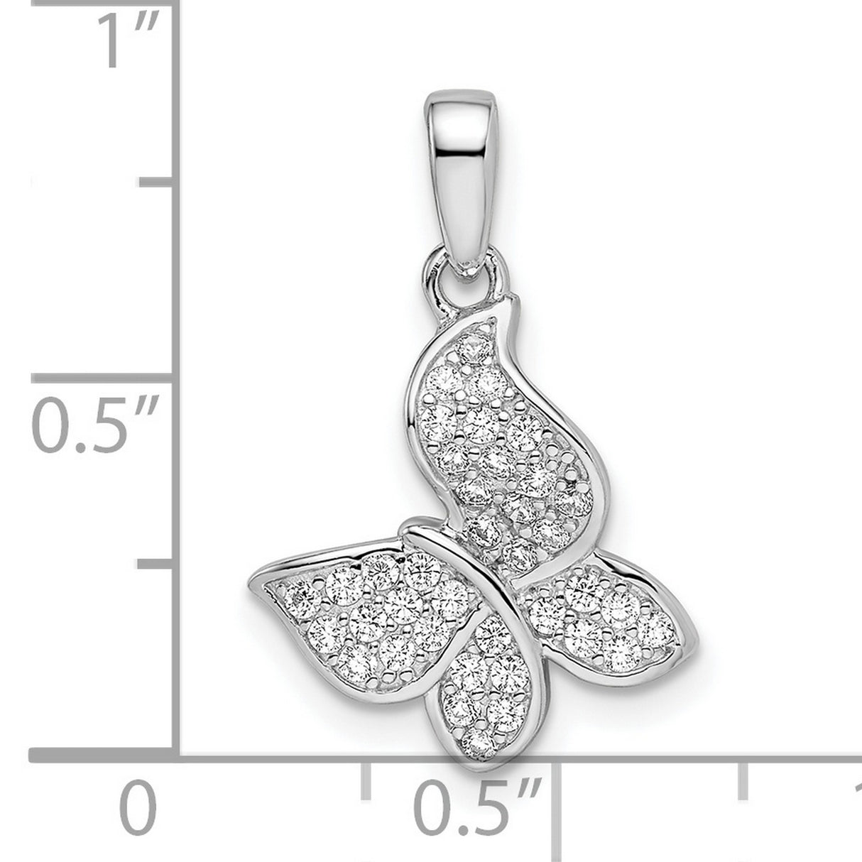Sterling Silver Butterfly Pendant with Cubic Zirconia, Symbol of Transformation and Hope