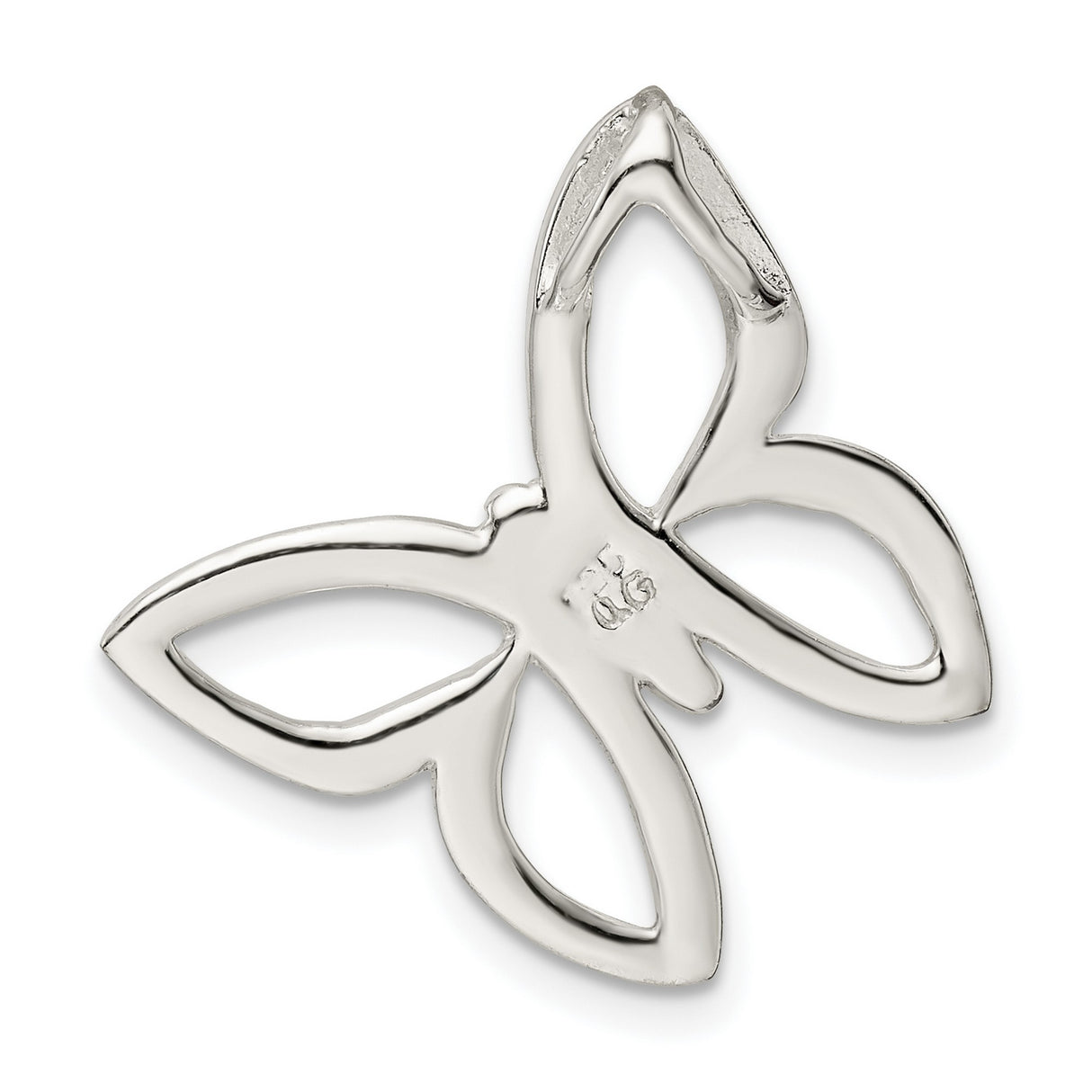 Sterling Silver Butterfly Pendant with Open Style Design, Minimalist Symbolic Jewelry for Women