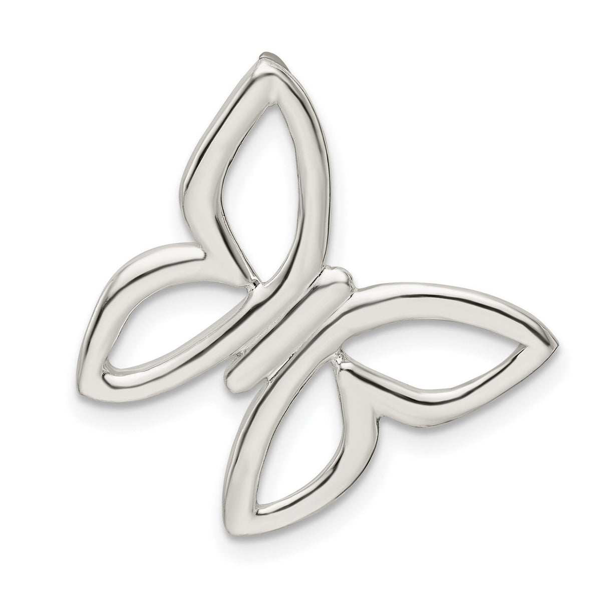 Sterling Silver Butterfly Pendant with Open Style Design, Minimalist Symbolic Jewelry for Women