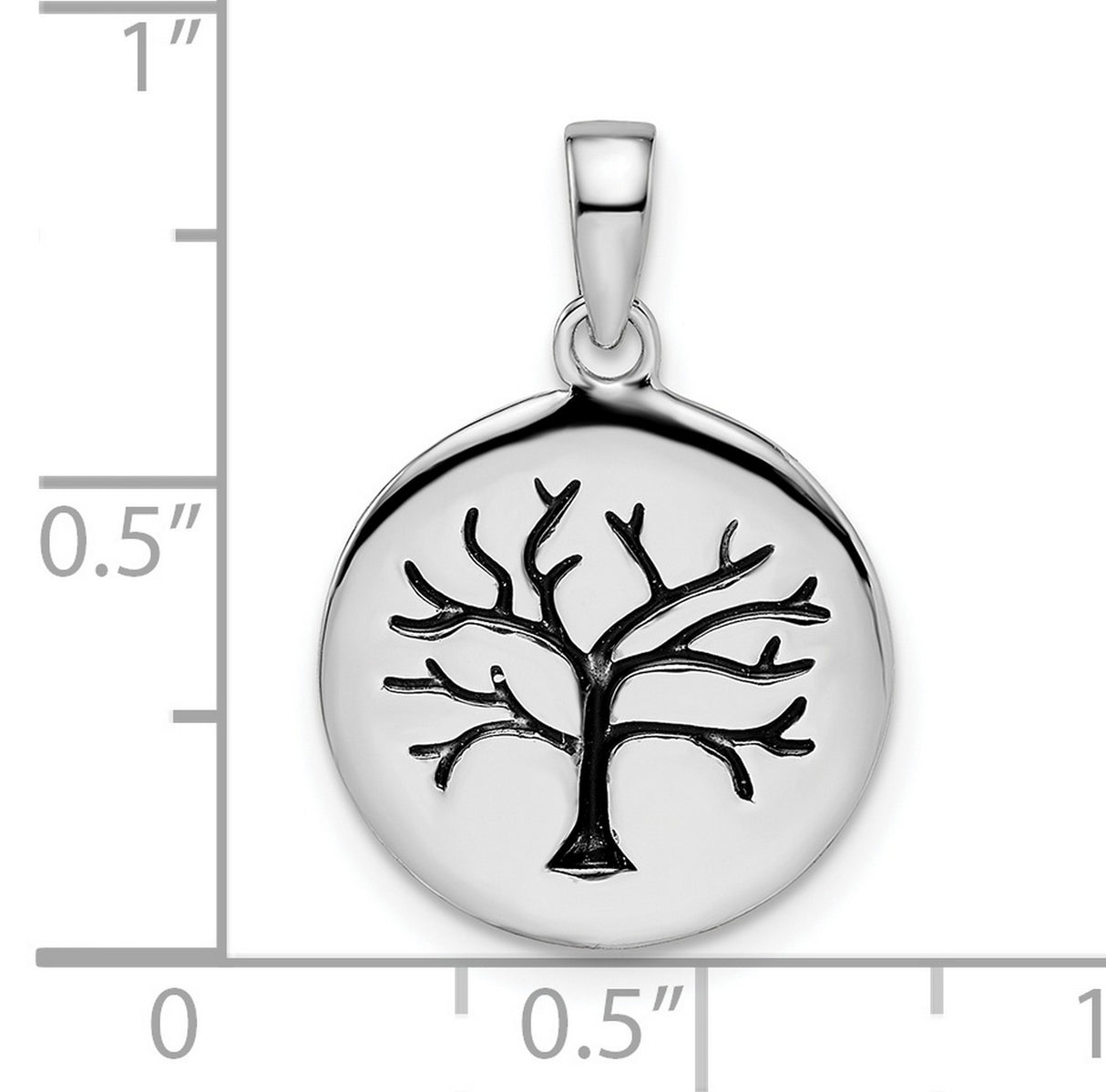 Sterling Silver Tree of Life Pendant with Raised Tree Design, Symbolizing Growth and Unity