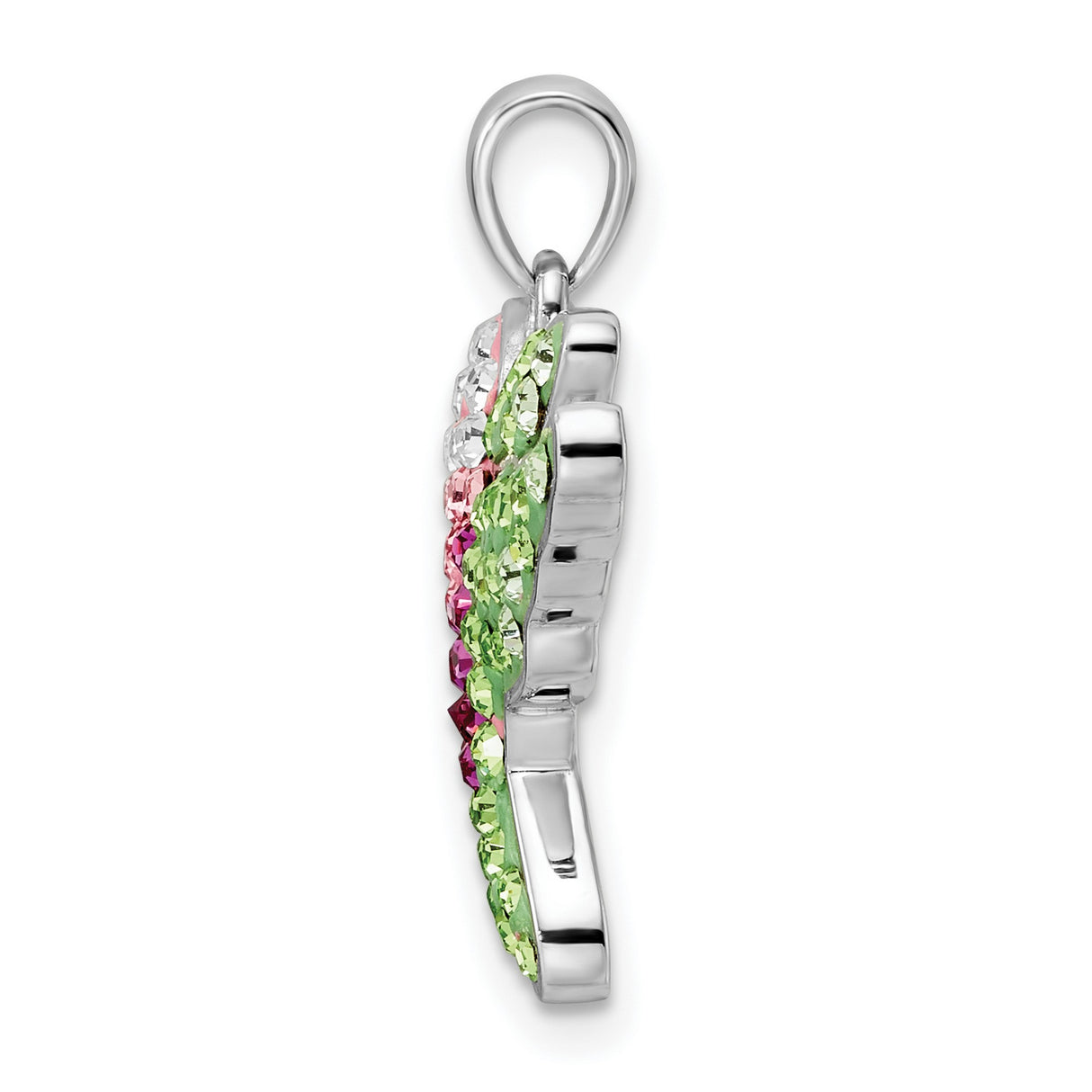 Sterling Silver Hummingbird Pendant with Multicolored Crystals, Nature-Inspired Bird Jewelry for Women