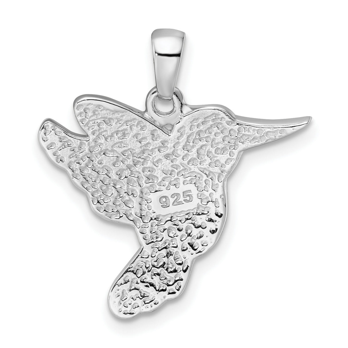 Sterling Silver Hummingbird Pendant with Multicolored Crystals, Nature-Inspired Bird Jewelry for Women