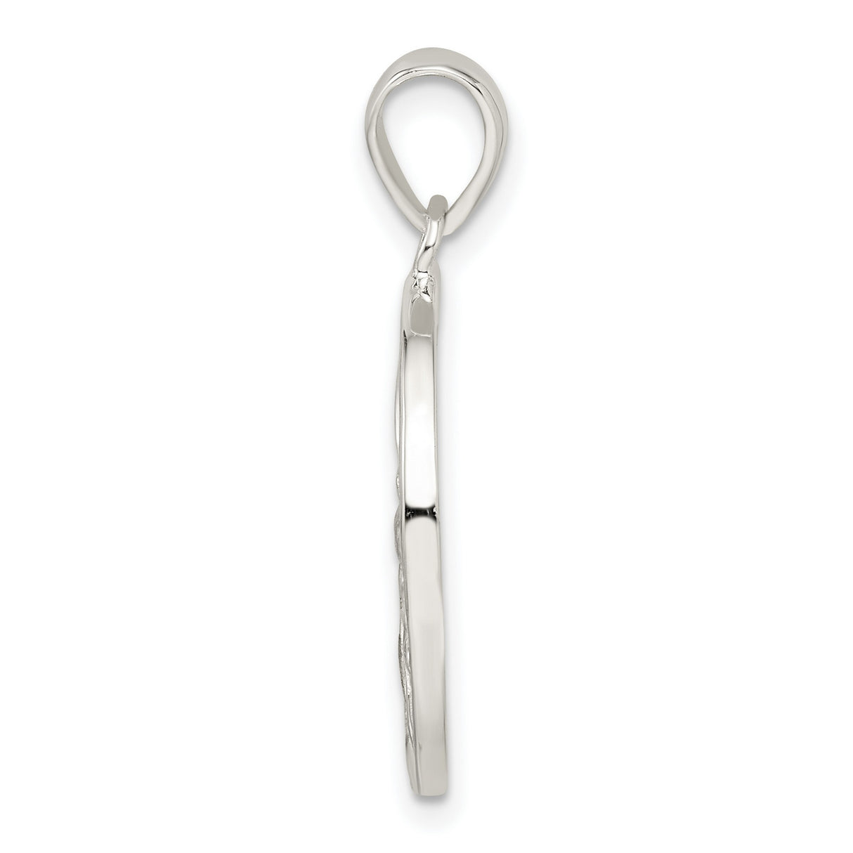 Sterling Silver Hummingbird Pendant with Openwork Bird and Flower Motif for Women