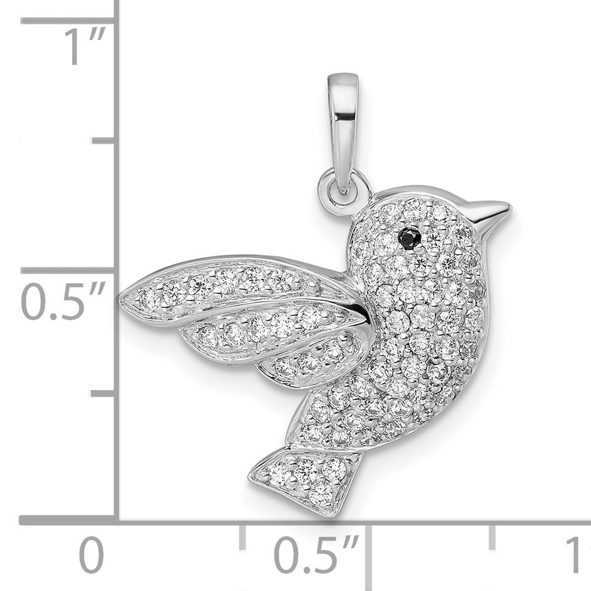 Sterling Silver Hummingbird Pendant with Cubic Zirconia, Nature-Inspired Bird Charm for Women