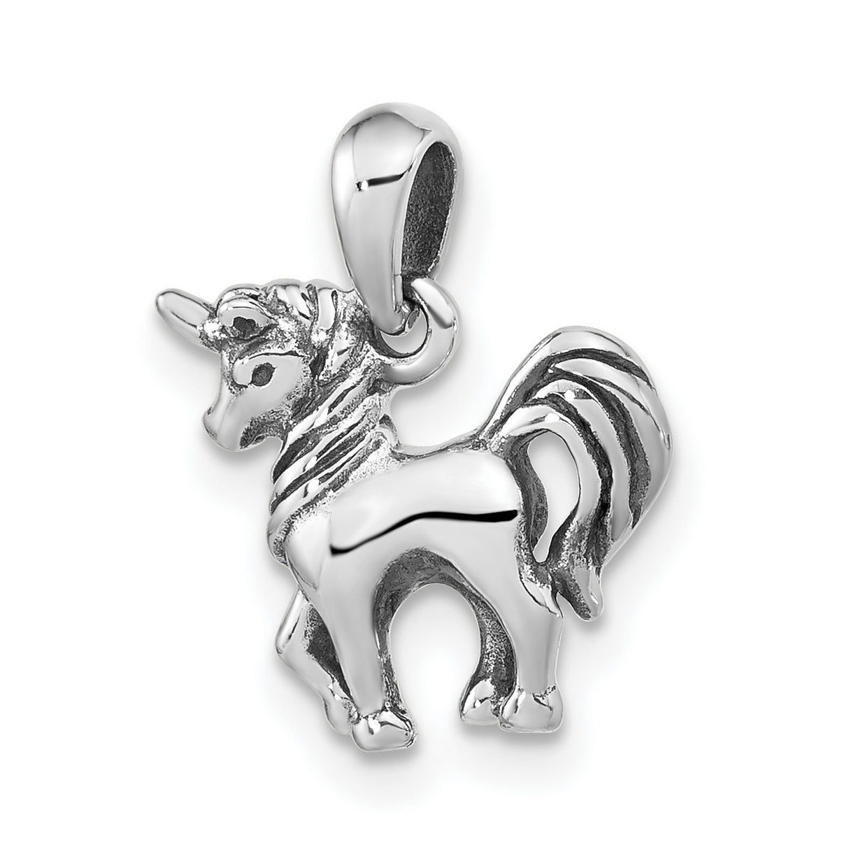 Sterling Silver Unicorn Pendant Charm, Whimsical Fantasy-Inspired Jewelry for Women or Girls