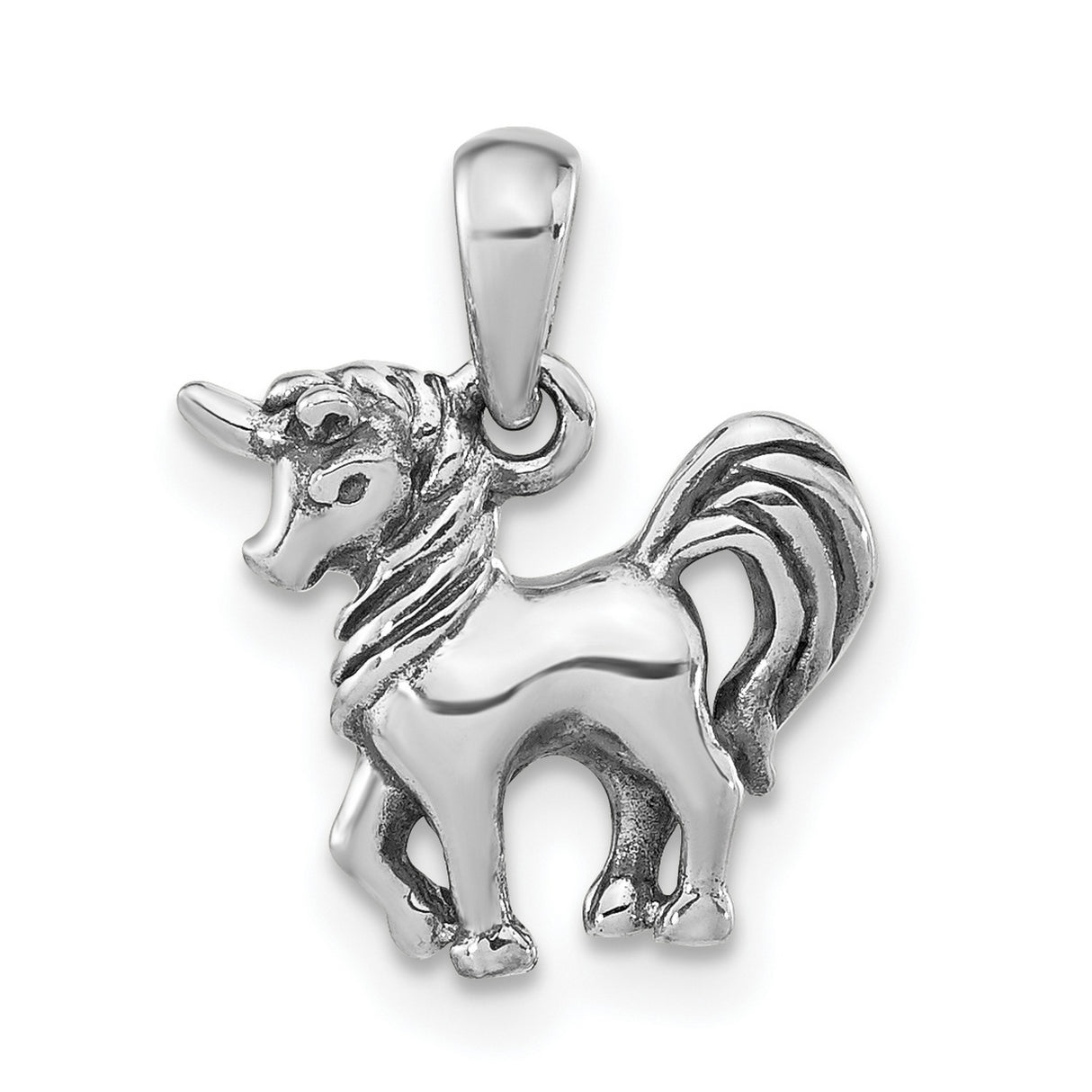 Sterling Silver Unicorn Pendant Charm, Whimsical Fantasy-Inspired Jewelry for Women or Girls