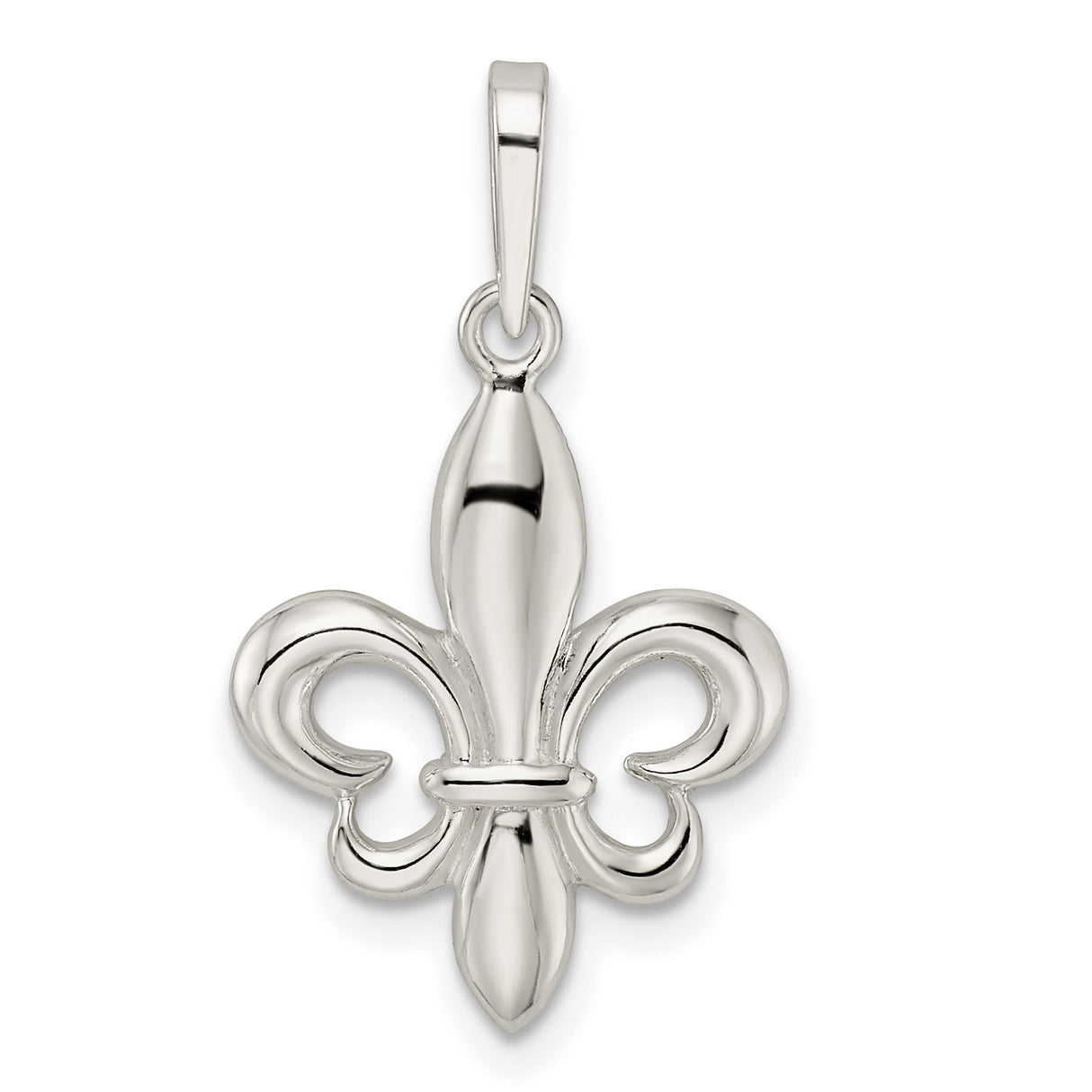 Sterling Silver Fleur-de-Lis Pendant, Classic French Emblem Charm for Women or Unisex Wear