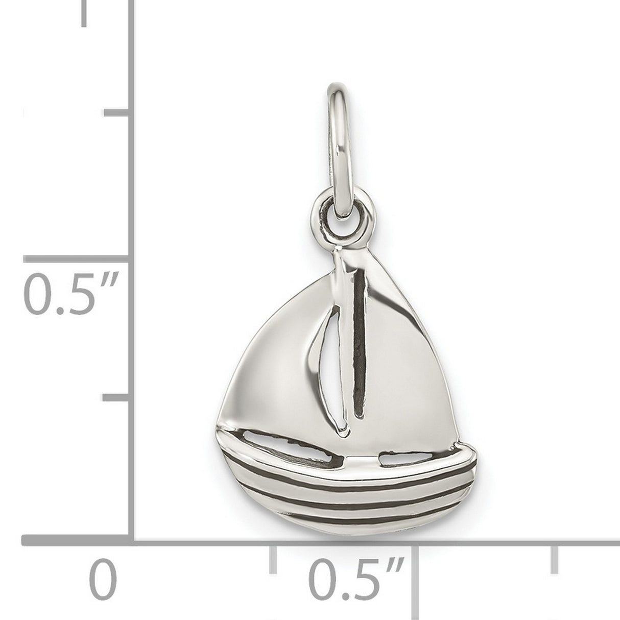 Sterling Silver Sailboat Pendant with Nautical Design, Marine Charm for Women or Unisex