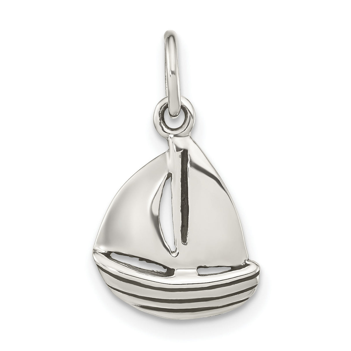 Sterling Silver Sailboat Pendant with Nautical Design, Marine Charm for Women or Unisex