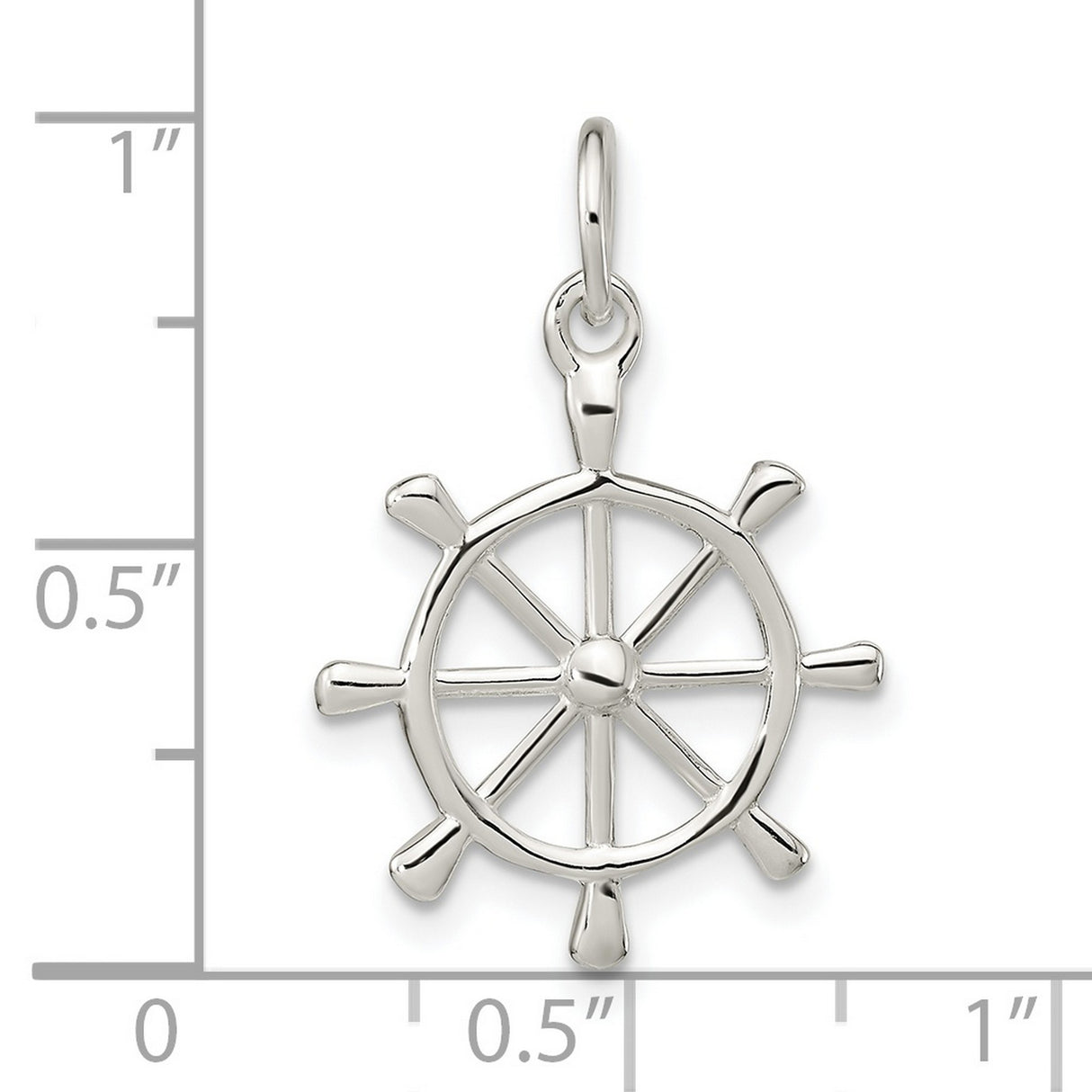 Sterling Silver Ship Wheel Pendant, Nautical Helm Charm Symbolizing Adventure and Direction