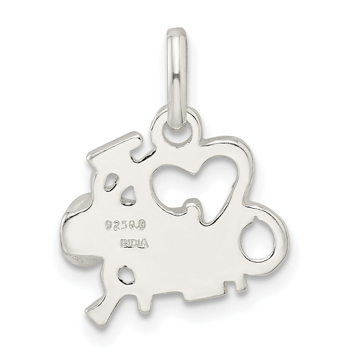 Sterling Silver Cheer Megaphone Pendant with I Heart to Cheer Design for Women and Girls
