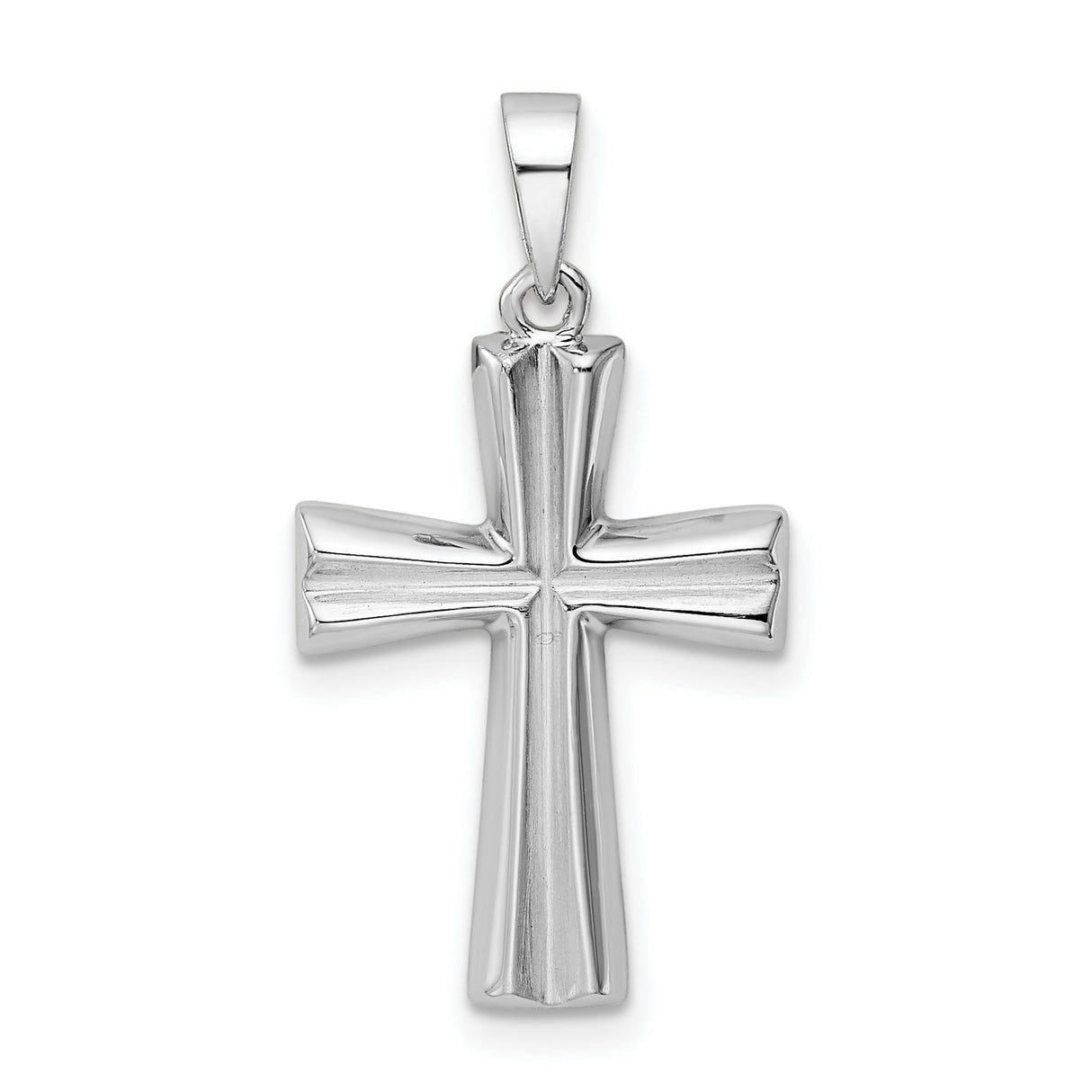 Sterling Silver Cross Pendant with Clean Lines, Minimalist Religious Jewelry for Men and Women