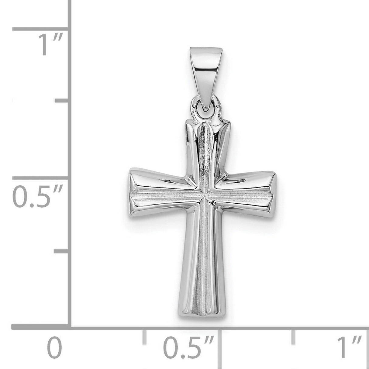 Sterling Silver Cross Pendant with Sculptural Bold Flared Arms Design