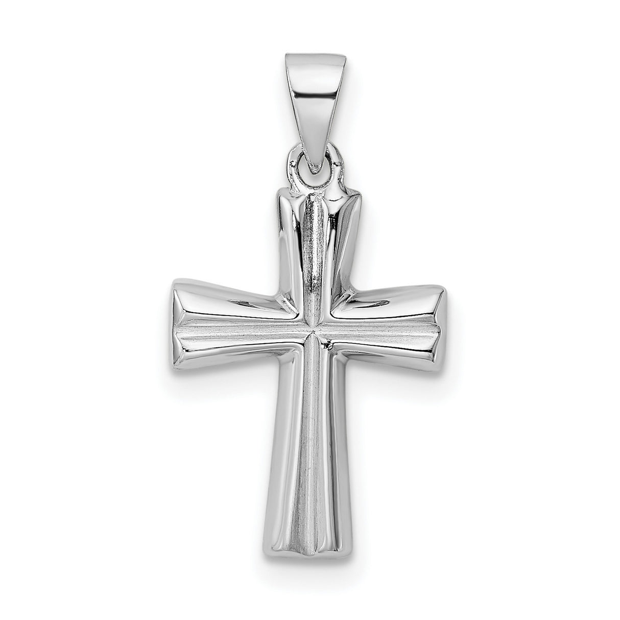 Sterling Silver Cross Pendant with Sculptural Bold Flared Arms Design