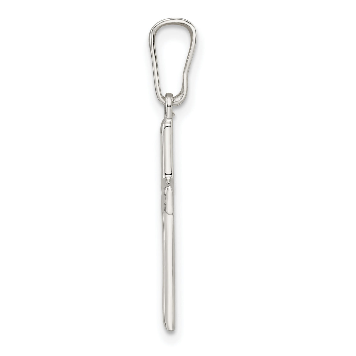 Sterling Silver Cross Pendant with Polished Finish, Satin Texture, Milgrain Detail