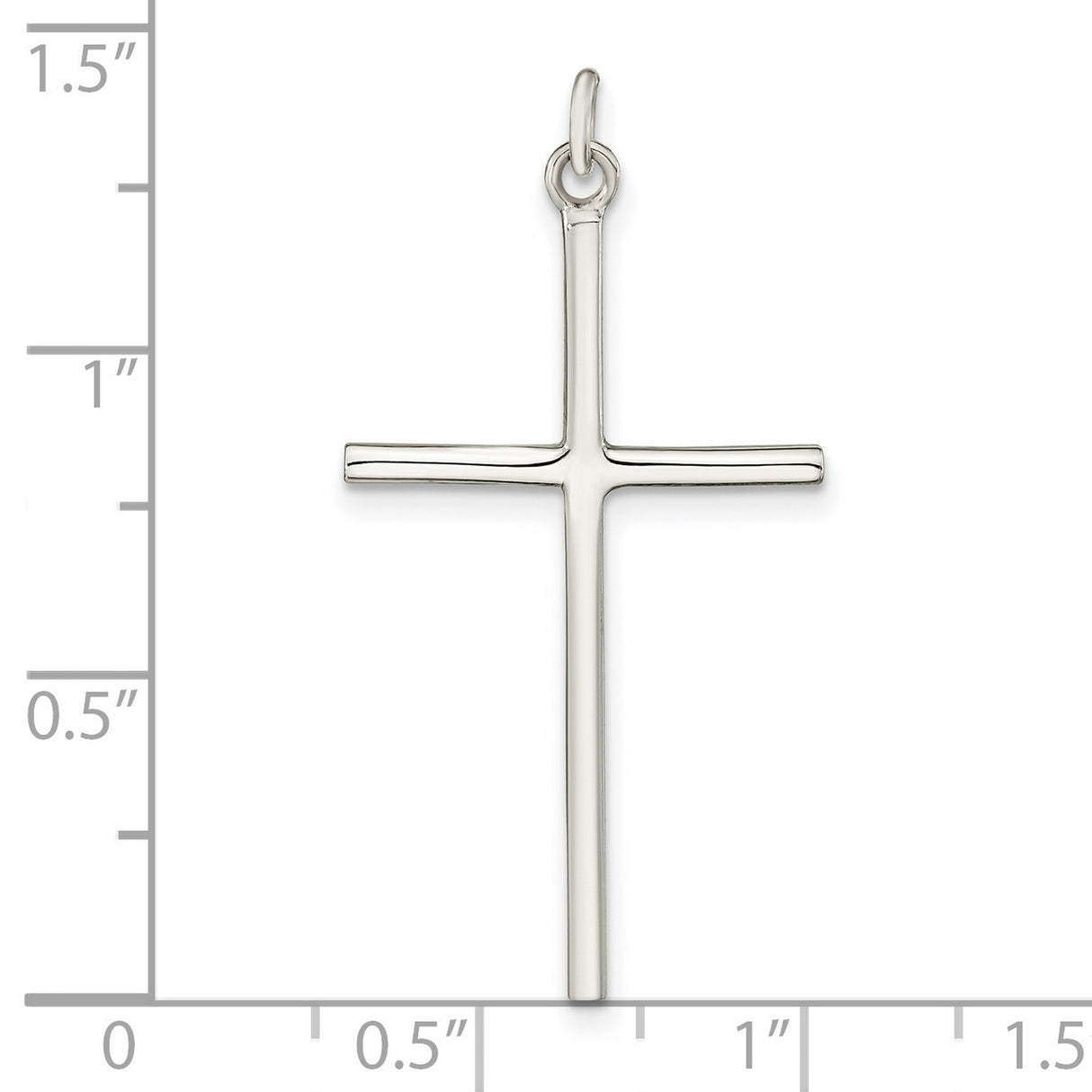 Sterling Silver Cross Pendant, Sleek Modern Religious Charm for Men and Women