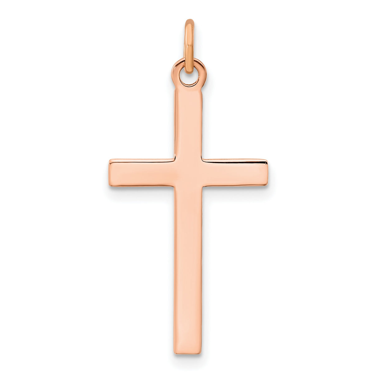 Sterling Silver Cross Pendant with Brushed and Polished Finish, Rose Gold Tone, Unisex Spiritual Charm