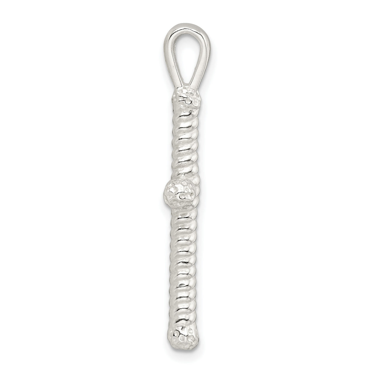 Sterling Silver Twisted Rope Cross Pendant with Textured Hollow Latin Design