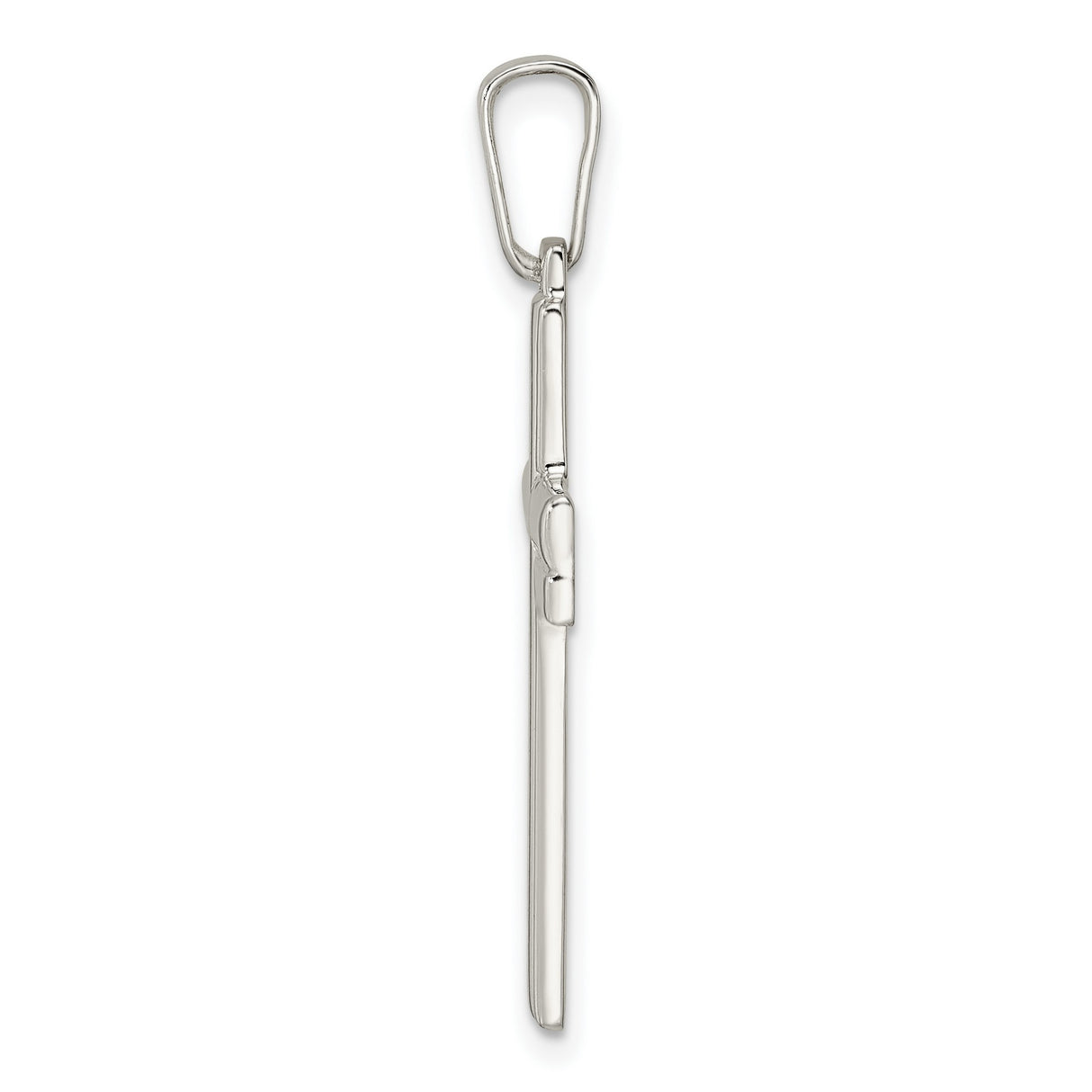 Sterling Silver Latin Cross Pendant, Minimalist Modern Religious Charm for Men and Women